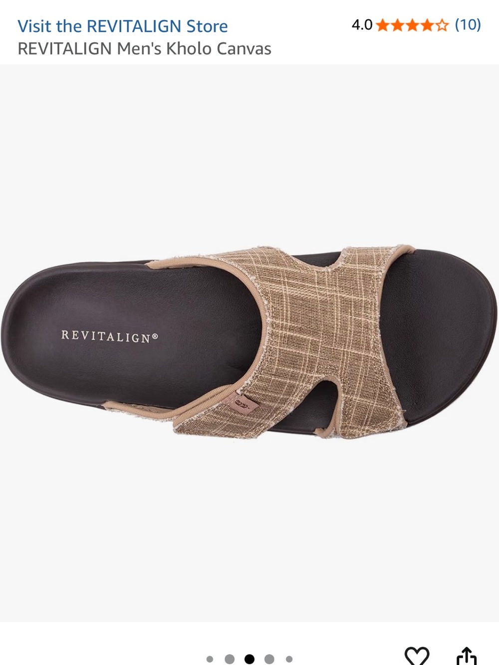 REVITALIGN Men's Kholo Canvas Slide Sandal - Taupe